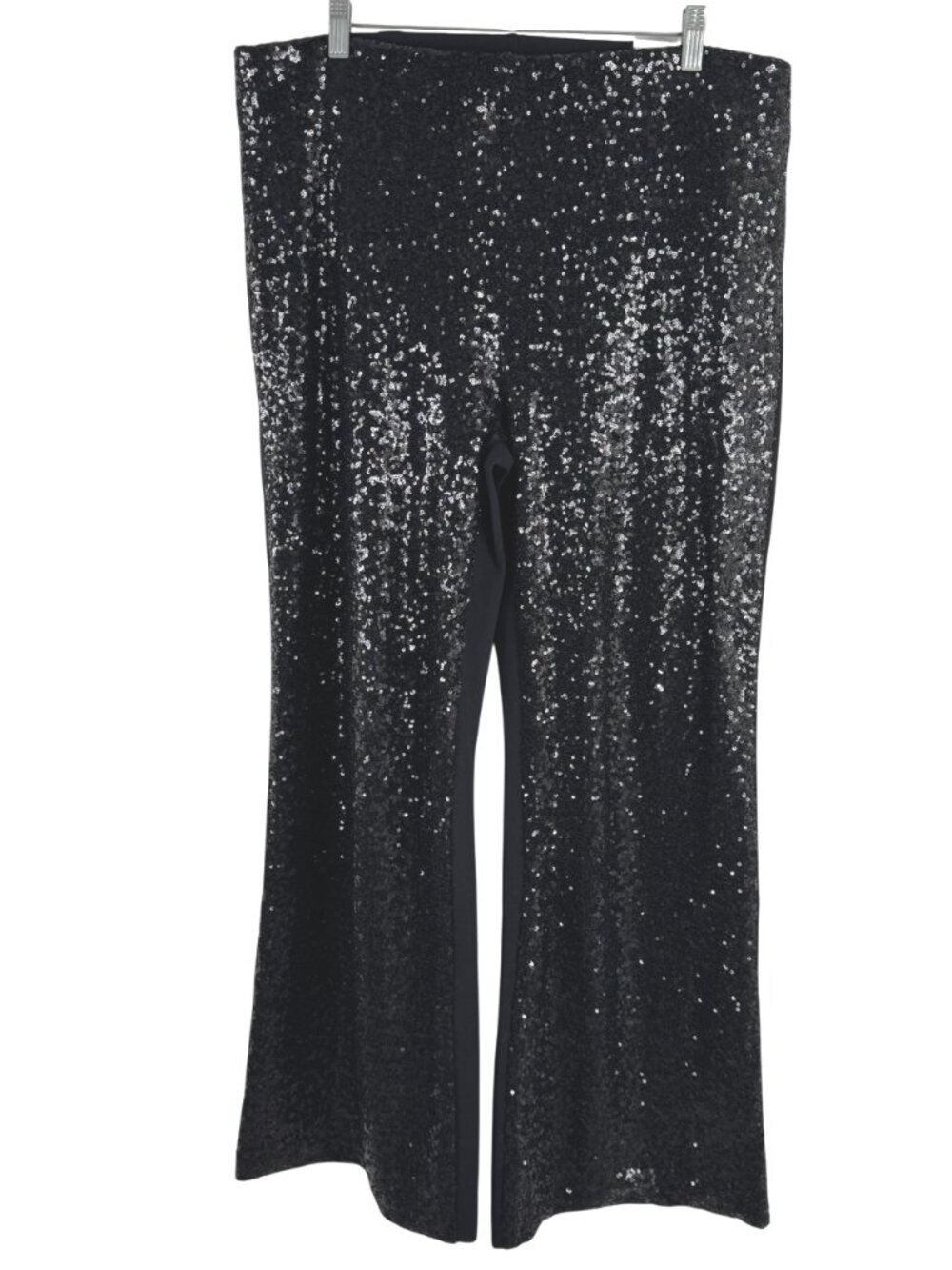 Chico's So Slimming 180 Juliet Sequin Wide Leg Pants Size 3 Black NWT PT-2792